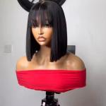 straight bob wig with fringe
